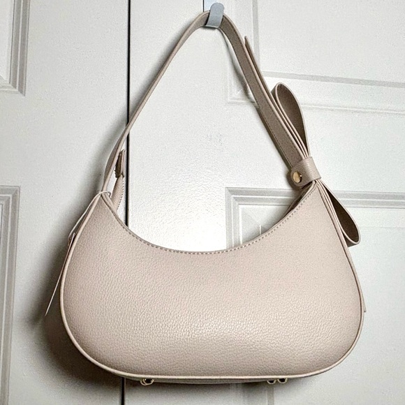 Purple & Lilac Elegant Bow Accent Ivory Shoulder Handbag - Picture 6 of 8